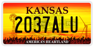 2037ALU  license plate in KS