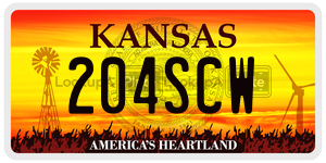204SCW  license plate in KS
