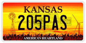 205PAS  license plate in KS