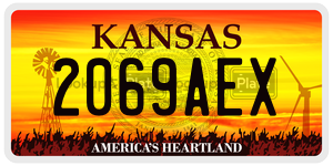 2069AEX  license plate in KS