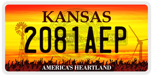2081AEP license plate in Kansas