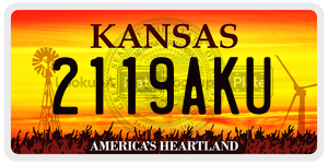 2119AKU  license plate in KS