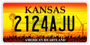 2124AJU  license plate in KS