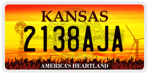 2138AJA  license plate in KS