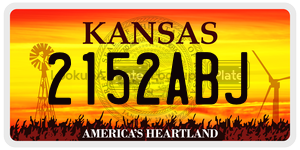2152ABJ  license plate in KS