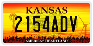 2154ADV  license plate in KS