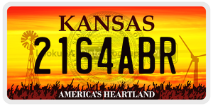 2164ABR  license plate in KS