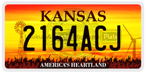 2164ACJ  license plate in KS