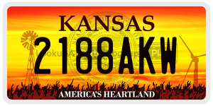 2188AKW  license plate in KS