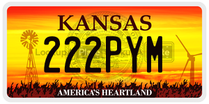 222PYM license plate in Kansas