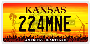 224MNE  license plate in KS