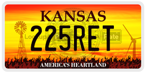 225RET  license plate in KS