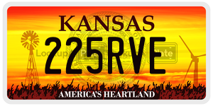 225RVE  license plate in KS