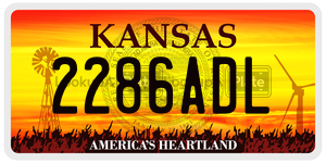 2286ADL  license plate in KS