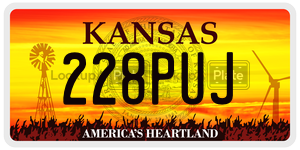 228PUJ  license plate in KS