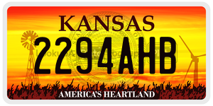 2294AHB  license plate in KS
