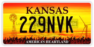 229NVK  license plate in KS