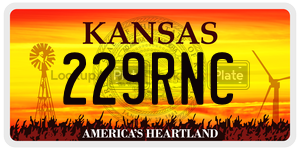 229RNC  license plate in KS