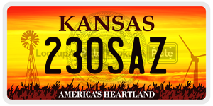 230SAZ  license plate in KS