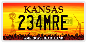 234MRE  license plate in KS