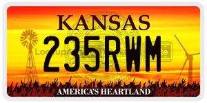 235RWM license plate in Kansas