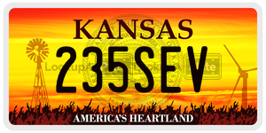 235SEV  license plate in KS
