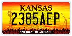 2385AEP  license plate in KS