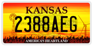 2388AEG  license plate in KS