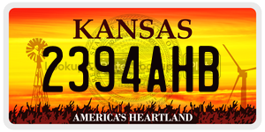 2394AHB  license plate in KS