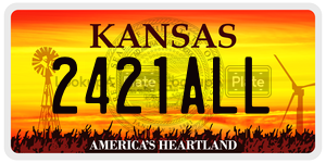 2421ALL  license plate in KS