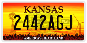 2442AGJ  license plate in KS