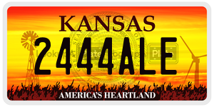 2444ALE  license plate in KS