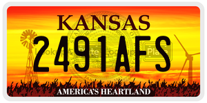 2491AFS  license plate in KS