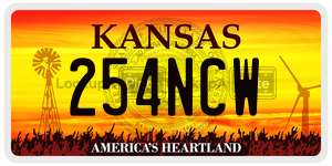 254NCW  license plate in KS