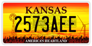 2573AEE  license plate in KS