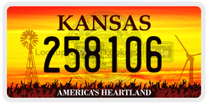 258106  license plate in KS