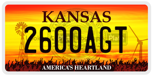 2600AGT license plate in Kansas