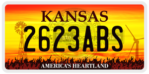 2623ABS  license plate in KS