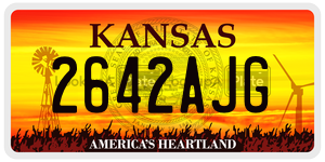 2642AJG  license plate in KS