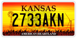 2733AKN  license plate in KS
