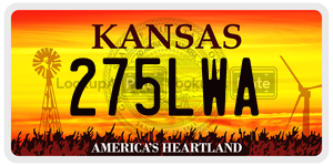 275LWA  license plate in KS