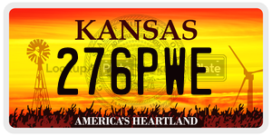 276PWE  license plate in KS