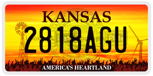 2818AGU  license plate in KS