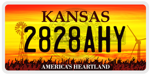 2828AHY  license plate in KS