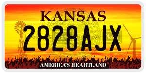 2828AJX  license plate in KS
