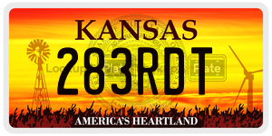 283RDT  license plate in KS