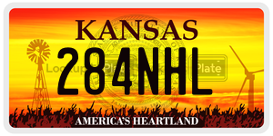 284NHL  license plate in KS