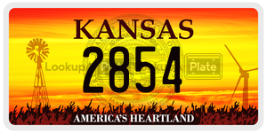 2854  license plate in KS