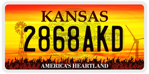 2868AKD license plate in Kansas