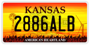 2886ALB  license plate in KS